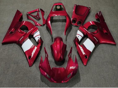 Rouge Profond & Blanc 1998-2002 Yamaha R6 Carénage Moto