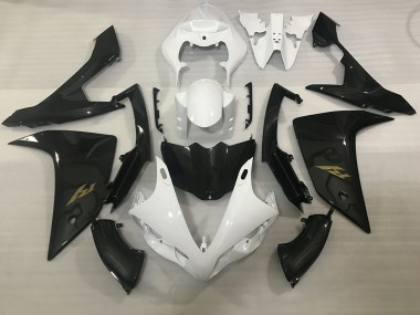 Style Blanc & Fibre De Carbone 2007-2008 Yamaha R1 Carénage Moto