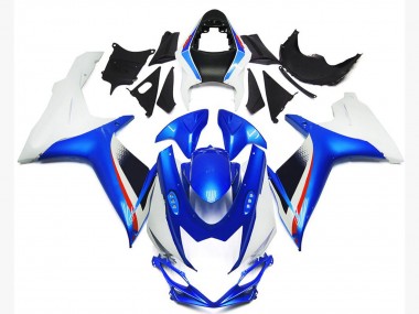 Style Bleu Profond & Blanc Brillant 2011-2024 Suzuki GSXR 600-750 Carénage Moto