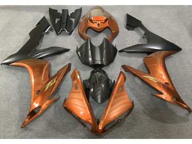 Style Orange Brillant & Fibre De Carbone 2004-2006 Yamaha R1 Carénage Moto