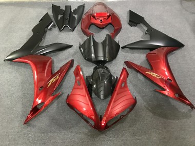 Style Rouge Marron & Fibre De Carbone 2004-2006 Yamaha R1 Carénage Moto