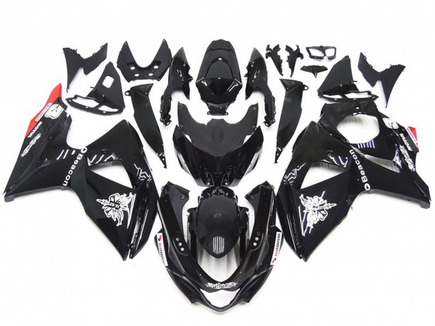 Style Rouge Noir Brillant Uni 2009-2016 Suzuki GSXR 1000 Carénage Moto