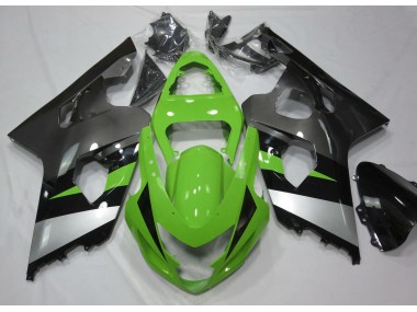 Vert & Argent 2004-2005 Suzuki GSXR 600-750 Carénage Moto