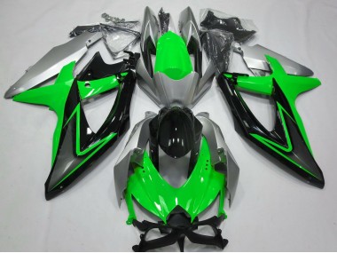 Vert & Argent 2008-2010 Suzuki GSXR 600-750 Carénage Moto