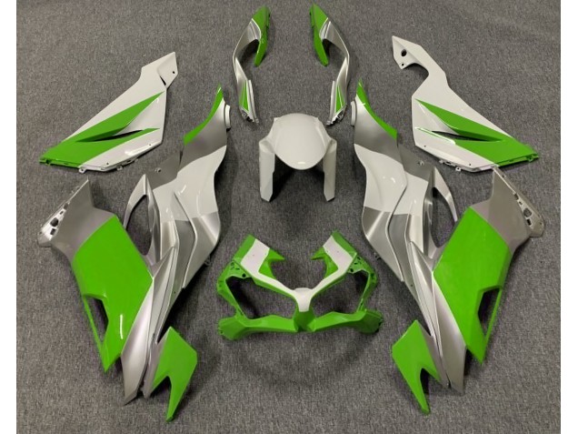 Vert Brillant Blanc & Argent 2019-2023 Kawasaki ZX6R Carénage Moto