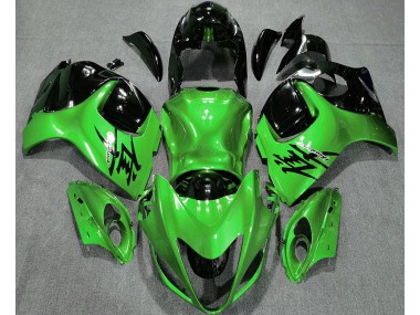 Vert Brillant & Noir 2008-2020 Suzuki GSXR 1300 Carénage Moto