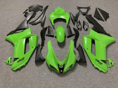 Vert Brillant & Noir Mat 2007-2008 Kawasaki ZX6R Carénage Moto