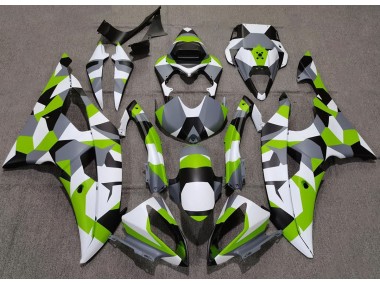 Vert Clair Camo Uni 2008-2016 Yamaha R6 Carénage Moto