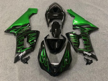 Vert Flamme 2005-2006 Kawasaki ZX6R Carénage Moto