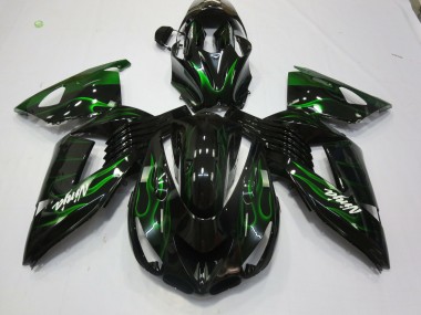 Vert Flamme 2006-2011 Kawasaki ZX14R Carénage Moto