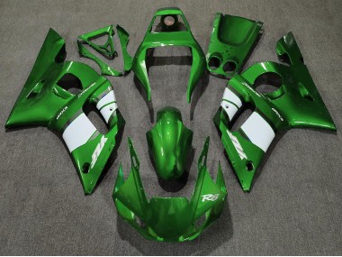 Vert Foncé & Blanc 1998-2002 Yamaha R6 Carénage Moto