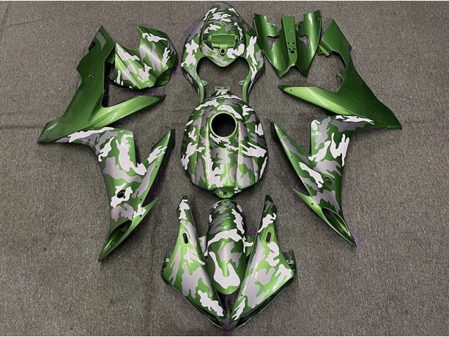 Vert Foncé Camouflage 2004-2006 Yamaha R1 Carénage Moto