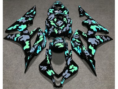 Vert & Gris Camouflage 2007-2008 Honda CBR600RR Carénage Moto