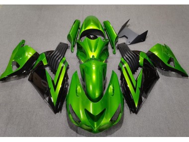 Vert Vif & Noir 2006-2011 Kawasaki ZX14R Carénage Moto