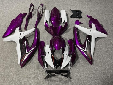 Violet Brillant & Blanc 2008-2010 Suzuki GSXR 600-750 Carénage Moto