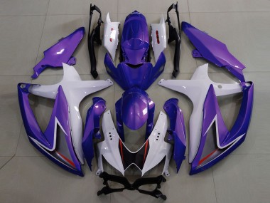 Violet Brillant & Blanc 2008-2010 Suzuki GSXR 600-750 Carénage Moto