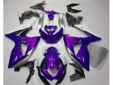 Violet Brillant & Blanc 2009-2016 Suzuki GSXR 1000 Carénage Moto