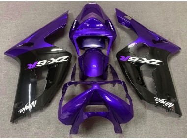 Violet Brillant & Noir 2003-2004 Kawasaki ZX6R Carénage Moto