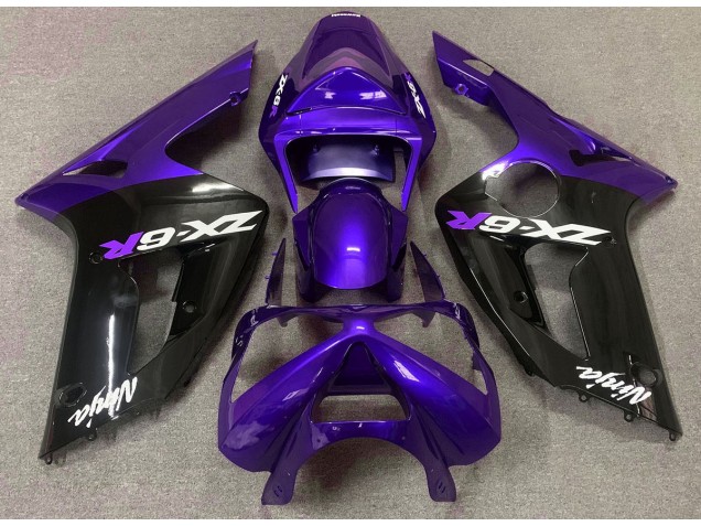 Violet Brillant & Noir 2003-2004 Kawasaki ZX6R Carénage Moto