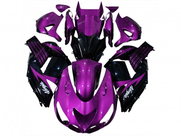 Violet Brillant & Noir 2006-2011 Kawasaki ZX14R Carénage Moto