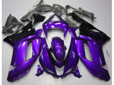 Violet Brillant & Noir 2007-2008 Kawasaki ZX6R Carénage Moto