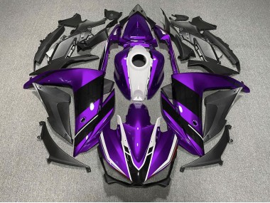 Violet Noir & Blanc 2015-2018 Yamaha R3 Carénage Moto