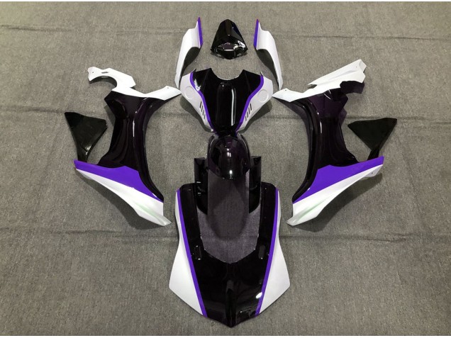 Violet Noir & Blanc 2015-2019 Yamaha R1 Carénage Moto