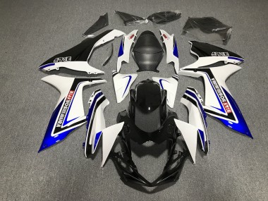 Écriture Bleue En Noir & Blanc 2011-2024 Suzuki GSXR 600-750 Carénage Moto